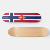 Vlag/ Wapen van Noorwegen Persoonlijk Skateboard (Horizontaal)