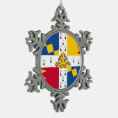 Vlag/wapenhandelaar van Birmingham, Engeland Tin Sneeuwvlok Ornament (Links)