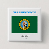 vlag WASHINGTON Vierkante Button 5,1 Cm (Voorkant)
