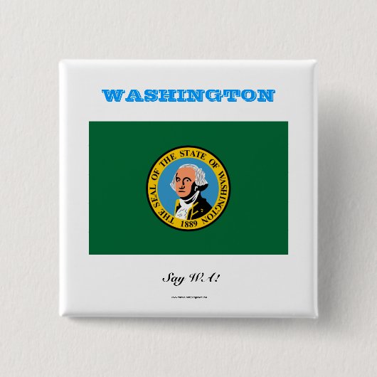 vlag WASHINGTON Vierkante Button 5,1 Cm (Voorkant)