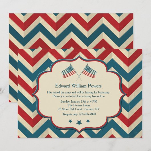 Vlag Waving Colors Uitnodiging (Voorkant / Achterkant)