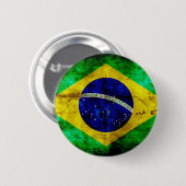 Vlag Weathered Brazilië Ronde Button 5,7 Cm (Voorkant /achterkant)
