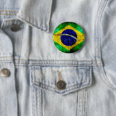 Vlag Weathered Brazilië Ronde Button 5,7 Cm (In situ)