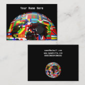 Vlag Wereldbol, Jouw naam hier Visitekaartje (Voorkant / Achterkant)