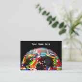 Vlag Wereldbol, Jouw naam hier Visitekaartje (Staand voorkant)