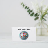 Vlag Wereldbol, Jouw naam hier Visitekaartje (Staand voorkant)