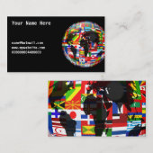 Vlag Wereldbol, Jouw naam hier, Visitekaartje (Voorkant / Achterkant)