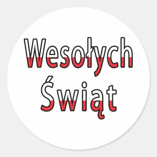 Vlag Wesolych Swiat Ronde Sticker (Voorkant)