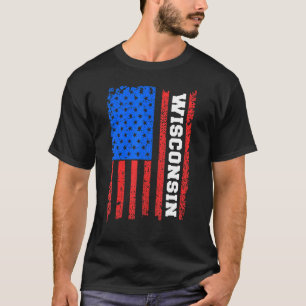 Vlag Wisconsin Usa T-shirt