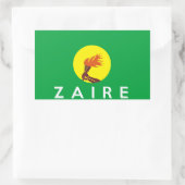 vlag zaire congo land vlag naam tekst rechthoekige sticker (Tas)