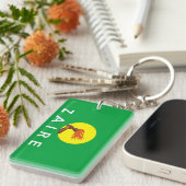 vlag zaire congo land vlag naam tekst sleutelhanger (Voorkant Rechts)