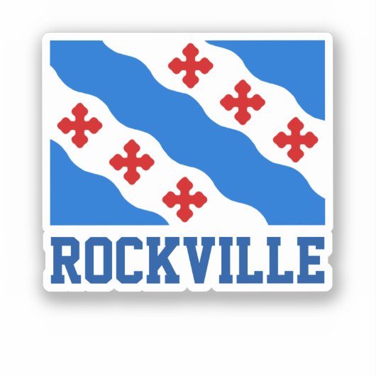 Vlag/ Zegel van Rockville, MD Sticker (Voorkant)