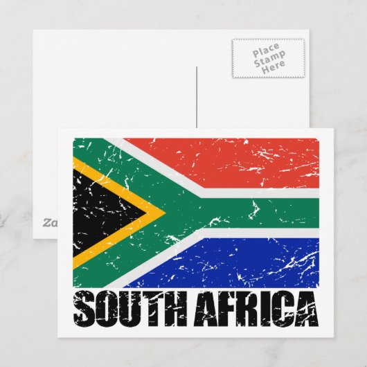  vlag Zuid-Afrika Briefkaart (Voorkant / Achterkant)