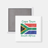 Vlag Zuid-Afrika in Kaapstad Magneet (Voorkant / Achterkant)