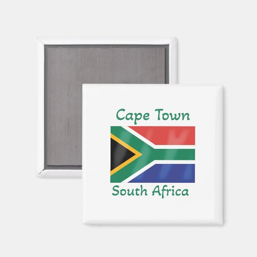 Vlag Zuid-Afrika in Kaapstad Magneet (Voorkant / Achterkant)