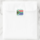 Vlag Zuid-Afrika in Kaapstad Vierkante Sticker (Tas)
