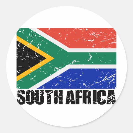  vlag Zuid-Afrika Ronde Sticker (Voorkant)