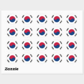 Vlag Zuid-Korea 대한민 국 Ronde Sticker (Vel)
