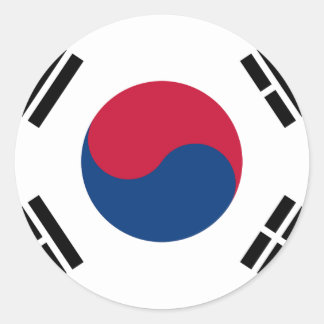 Vlag Zuid-Korea 대한민 국 Ronde Sticker