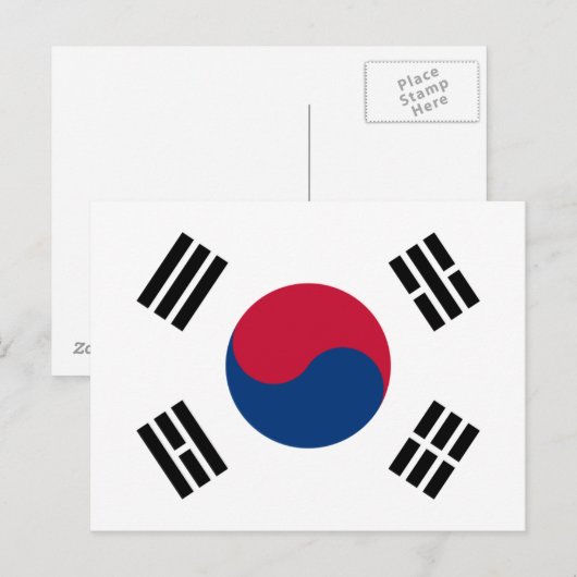 Vlag Zuid-Korea Briefkaart (Voorkant / Achterkant)
