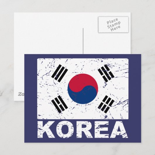  vlag Zuid-Korea Briefkaart (Voorkant / Achterkant)