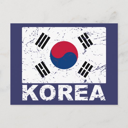vlag Zuid-Korea Briefkaart (Voorkant)
