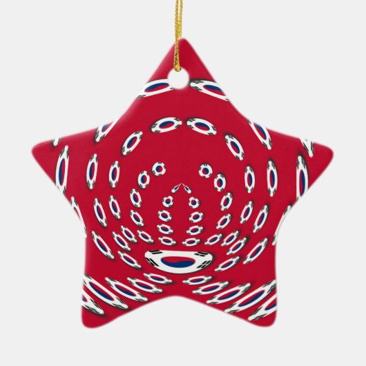 vlag Zuid-Korea Polka Dot Keramisch Ornament (Voorkant)