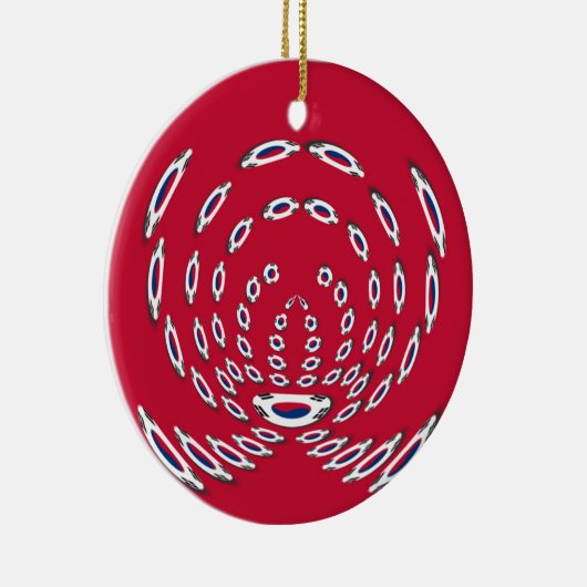 vlag Zuid-Korea Polka Dot Keramisch Ornament (Rechts)