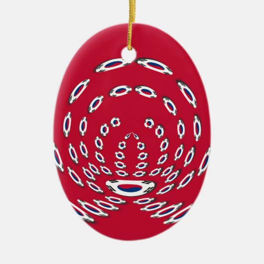 vlag Zuid-Korea Polka Dot Keramisch Ornament (Voorkant)