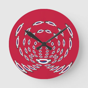 vlag Zuid-Korea Polka Dot Ronde Klok