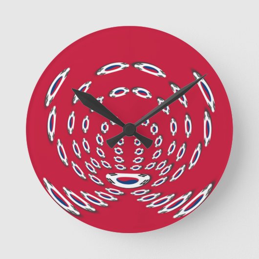 vlag Zuid-Korea Polka Dot Ronde Klok (Voorkant)