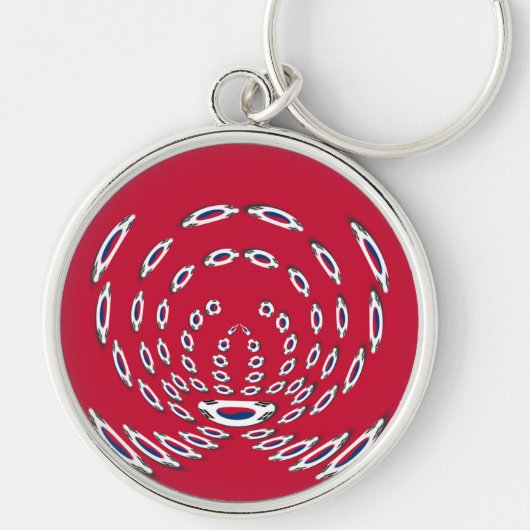 vlag Zuid-Korea Polka Dot Sleutelhanger (Voorkant)