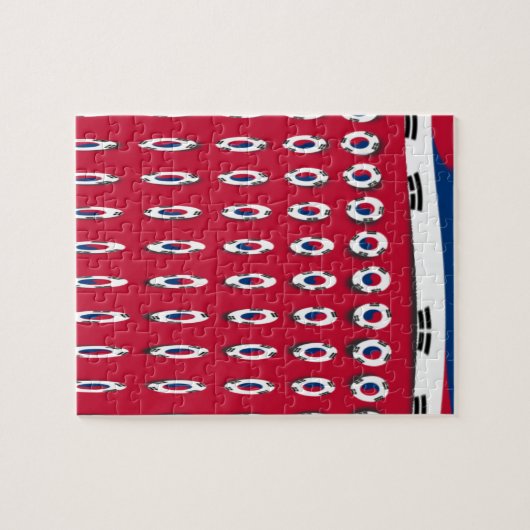 vlag Zuid-Korea PolkaDot Legpuzzel (Horizontaal)