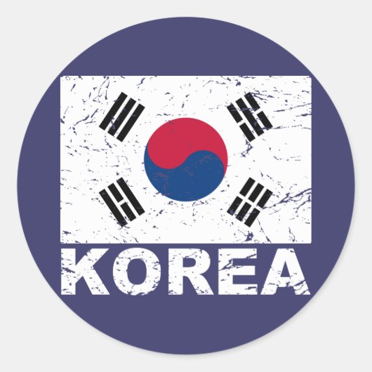  vlag Zuid-Korea Ronde Sticker (Voorkant)
