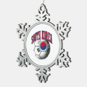 Vlag Zuid-Korea Voetbal Tin Sneeuwvlok Ornament (Rechts)