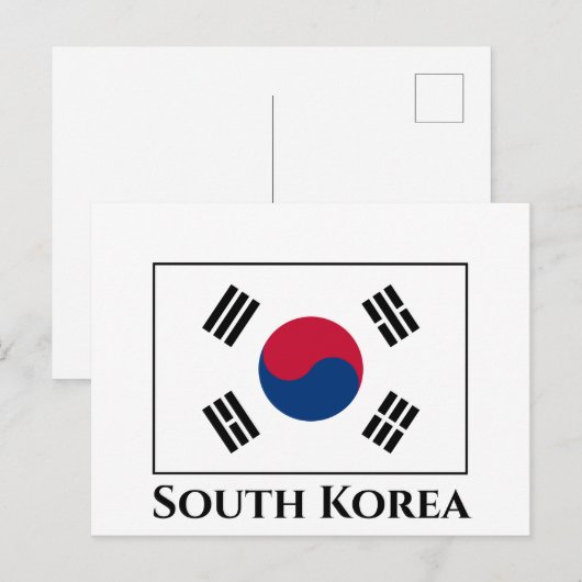 Vlag Zuid-Korea (Zuid-Korea) Briefkaart (Voorkant / Achterkant)