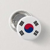 Vlag Zuid-Korea (Zuid-Korea) Ronde Button 3,2 Cm (Voorkant /achterkant)