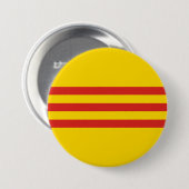 Vlag Zuid-Vietnam Ronde Button 7,6 Cm (Voorkant /achterkant)