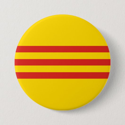 Vlag Zuid-Vietnam Ronde Button 7,6 Cm (Voorkant)