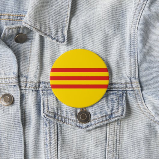 Vlag Zuid-Vietnam Ronde Button 7,6 Cm (In situ)