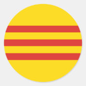 Vlag Zuid-Vietnam Ronde Sticker (Voorkant)