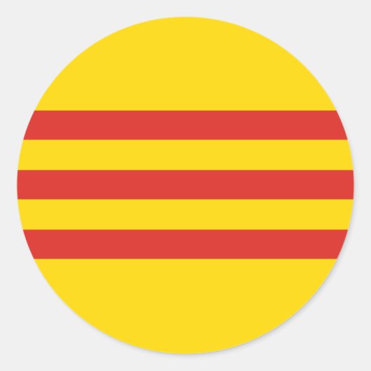 Vlag Zuid-Vietnam Ronde Sticker (Voorkant)