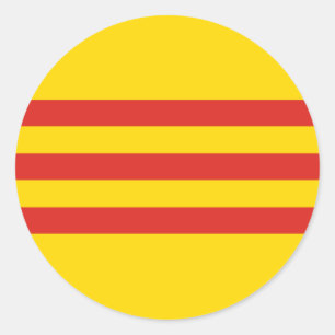 Vlag Zuid-Vietnam Ronde Sticker