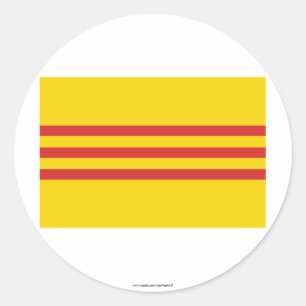 Vlag Zuid-Vietnam Ronde Sticker