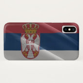 Vlag zwaaien van Servië - Case-Mate iPhone Case (Achterkant (horizontaal))
