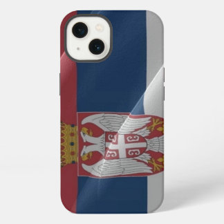 Vlag zwaaien van Servië - iPhone 13 Hoesje