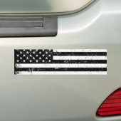 Vlag, zwart en wit, VS Bumpersticker (Op auto)