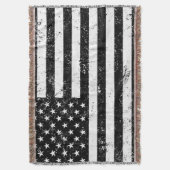 Vlag, zwart en wit, VS Deken (Voorkant Verticaal)