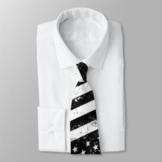 Vlag, zwart en wit, VS Stropdas (Gebonden)