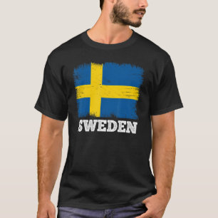 vlag Zweden Land Retro Vlag Zweden T-shirt